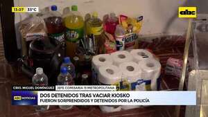 Video: detienen a dos delincuentes que desmantelaron un kiosco en Lambaré  - ABC Noticias - ABC Color