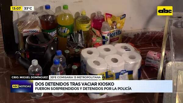 Video: detienen a dos delincuentes que desmantelaron un kiosco en Lambaré - ABC Noticias - ABC Color