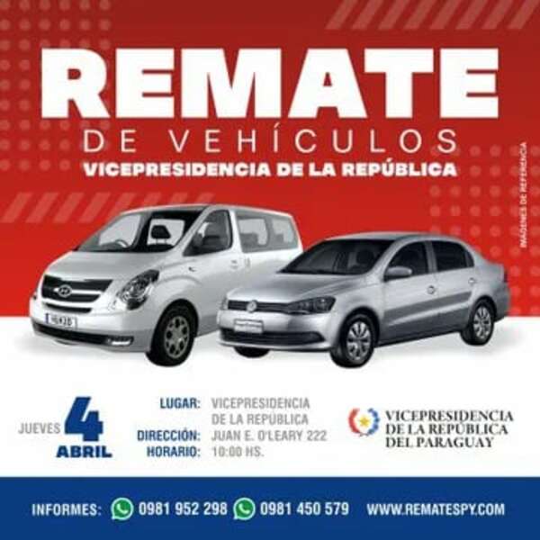 Vicepresidencia ofrece en remate tres vehículos - Nacionales - ABC Color