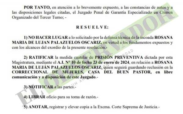 Abogada que habría favorecido a presunto narco seguirá en el Buen Pastor 