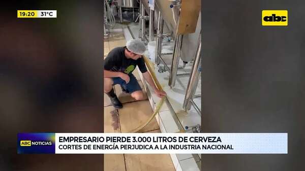 Video: empresario pierde 3.000 litros de cerveza por frecuentes cortes de energía de ANDE - ABC Noticias - ABC Color