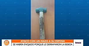 Detienen a hombre que golpeó con un mazo a su esposa en Ñemby - trece