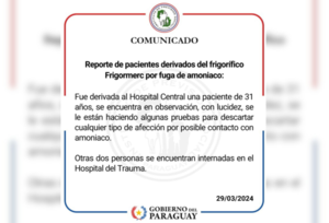 Tres personas asistidas tras fuga de amoniaco en frigorífico de Trinidad - Megacadena - Diario Digital