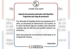 Tres personas asistidas tras fuga de amoniaco en frigorífico de Trinidad