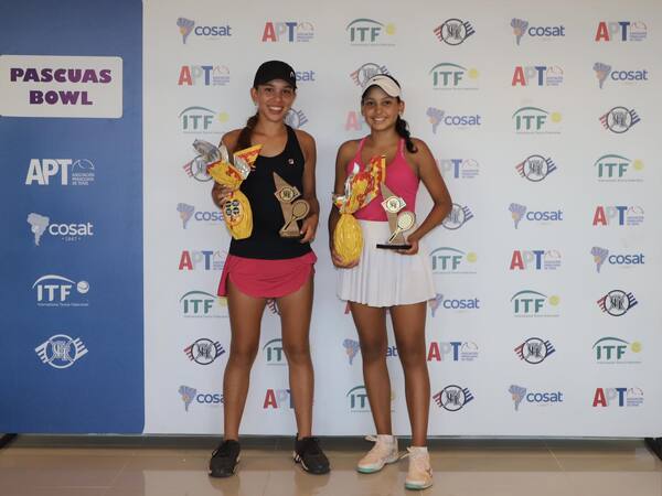 Las guaranies Antonella y Valeria en 16 años y Alvaro Frutos en 18, son campeones del Pascuas - La Tribuna