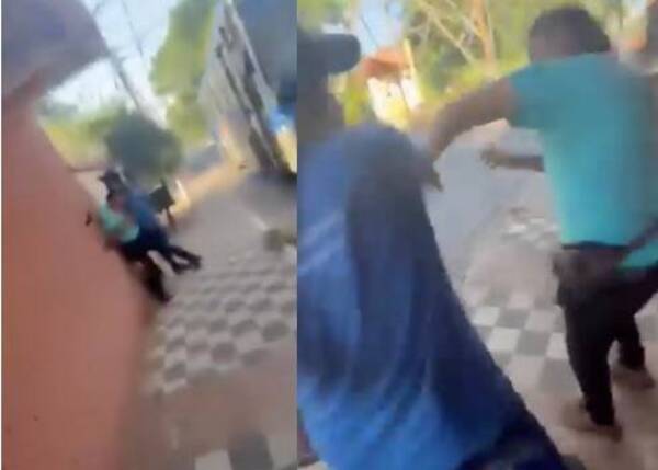 [VIDEO] Colectivero rozó a una moto y él katú se enojó y comenzó a agredir
