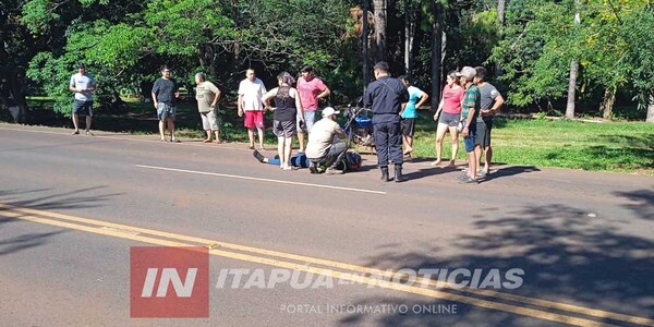 AUTOMOVILISTA SE DIÓ A LA FUGA LUEGO DE ATROPELLAR A UN MOTOCICLISTA  - Itapúa Noticias