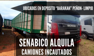 Senabico pone a disposición alquiler de camiones incautados al crimen organizado