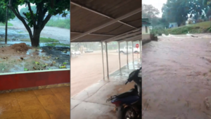 Lluvia torrencial en Pedro Juan Caballero causa raudales