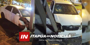 CONDUCTOR FUE APREHENDIDO TRAS CHOCAR UNA COLUMNA EN HOHENAU  - Itapúa Noticias