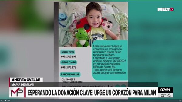 El niño Milán espera un corazón y su madre insta a donar órganos - Megacadena - Diario Digital