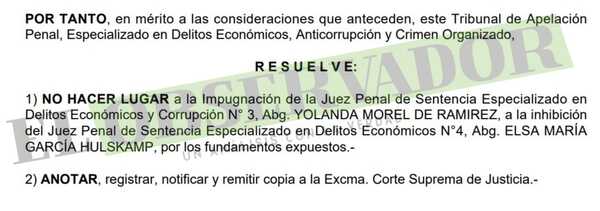 Cámara rechaza impugnación sobre la inhibición de la jueza Elsa García en causa a Arnaldo Giuzzio