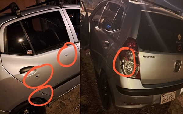 Hombre celoso dispara contra automóvil de conductor de Bolt en Ciudad del Este - ADN Digital