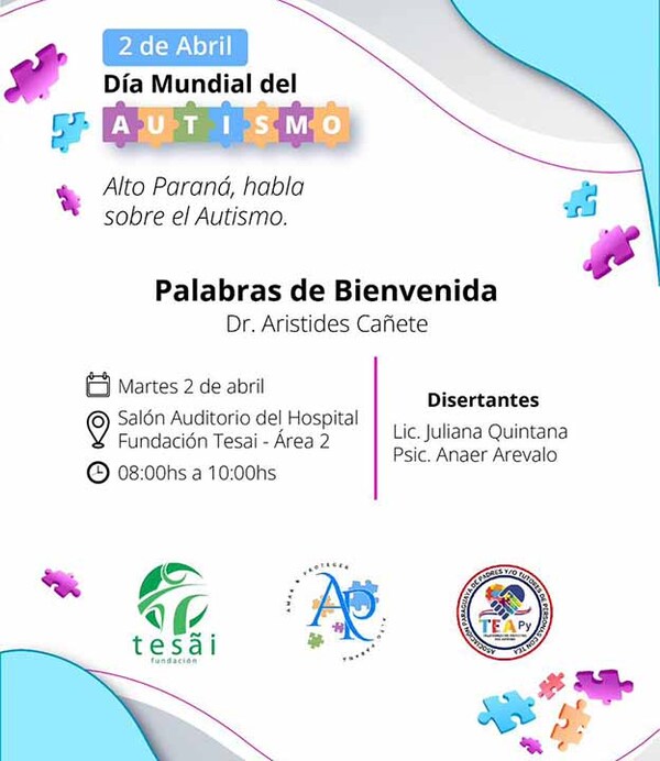 Invitan a charla sobre el Trastorno del Espectro Autista (TEA) en la Fundación Tesãi | DIARIO PRIMERA PLANA