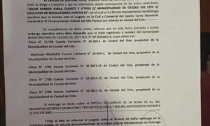 Notifican a Registros Públicos sobre embargo de propiedades municipales para pagar cuentas