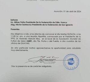 Convocan a presidentes de Franco y San Ignacio