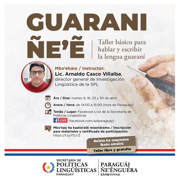 SPL ofrece taller virtual gratuito de guaraní básico - .::Agencia IP::.