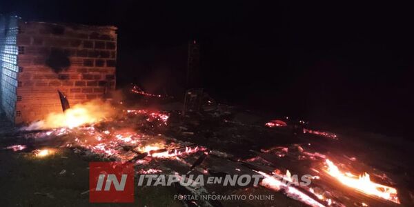 INCENDIO CONSUME VIVIENDA EN SAN COSME Y SAN DAMIÁN - Itapúa Noticias