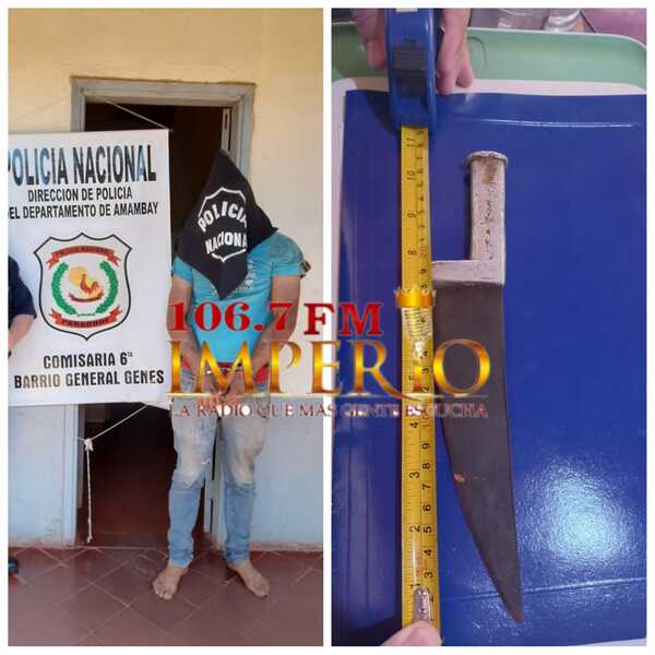 Joven amenazó con un puñal a su concubina y la tuvo como rehén antes de ser detenido - Radio Imperio 106.7 FM