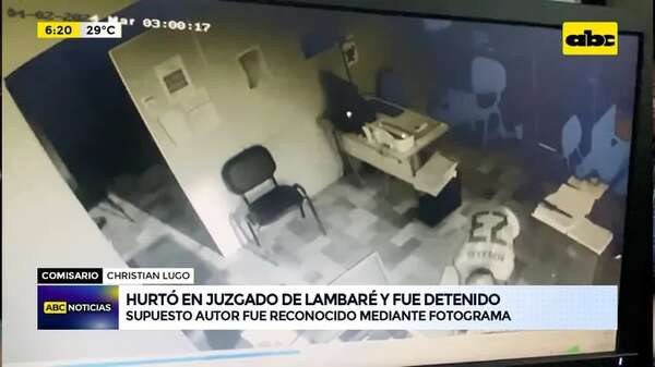 Video: Hurtó del juzgado de Lambaré y fue detenido - ABC Noticias - ABC Color