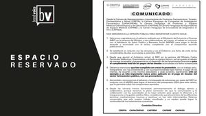 ESPACIO RESERVADO: Comunicado a la opinión pública