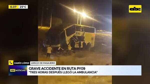 Accidente en el Chaco: bus de larga distancia impactó contra una rotonda - ABC Noticias - ABC Color