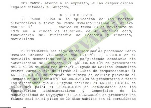 Imputado por negociados en Municipalidad de Quyquyhó es beneficiado con medidas alternativas