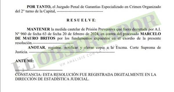 Presunto colaborador del PCC seguirá en prisión preventiva