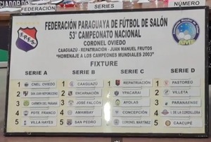 Conforman grupos para el Nacional de fútbol de salón