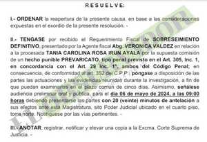 Fijan audiencia para tratar pedido de sobreseimiento definitivo a exjueza Tania Irún