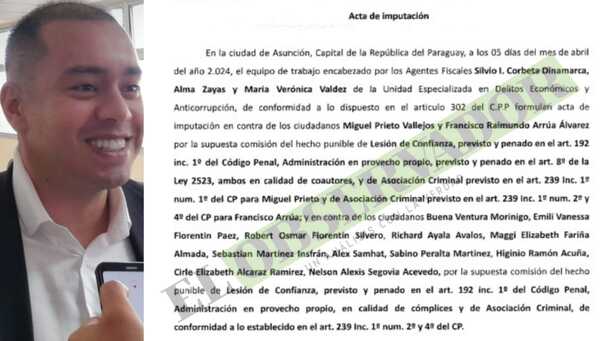 Imputación atribuye a Miguel Prieto un perjuicio superior a los G 305.000.000
