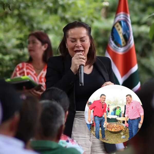 Con presencia de senadora liberocartista "Juancho" inaugura obras de su compadre Marito