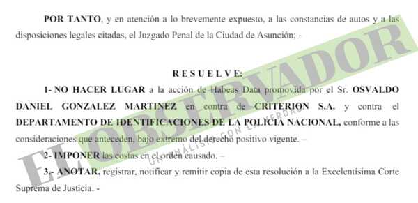 Supuesto “rey de las estafas” pretendía eliminar antecedentes penales a través de Hábeas Data