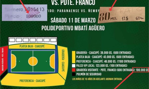 Franqueños piden a la Federación Paraguaya establecer precios de entradas para evitar abusos