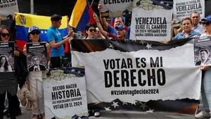 Venezolanos protestan en Madrid por trabas en el Registro Electoral
