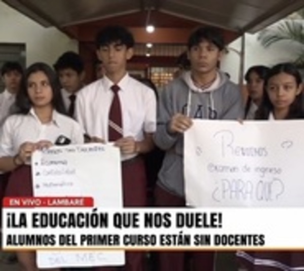 Alumnos no tienen docentes para 6 materias en el Colegio de Lambaré - Paraguay.com