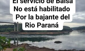 Balsa no opera por bajante del río Paraná