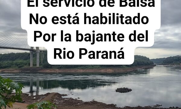 Balsa no opera por bajante del río Paraná