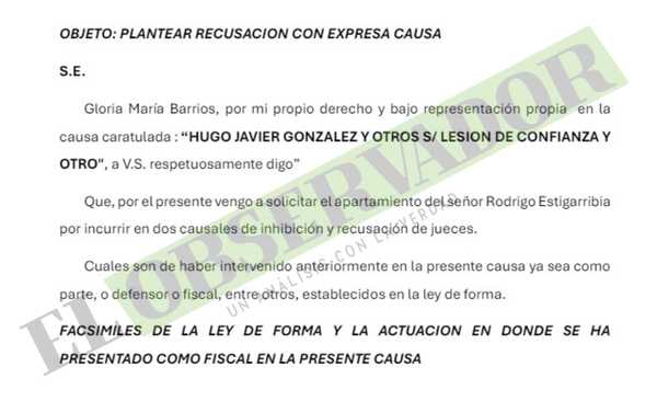 Acusada en causa “Hugo Javier” busca apartar al juez Rodrigo Estigarribia