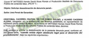 Tras restitución de fueros, Hernán Rivas solicita desestimación de su causa
