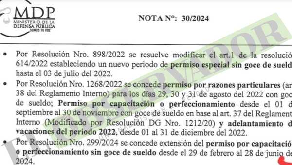 Fue favorecida con 9 resoluciones, entre ellas, de comisionamiento, permisos especiales, etc.