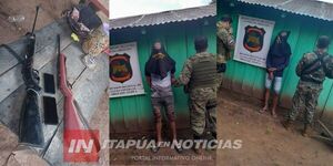 DOS DETENIDOS E INCAUTACIONES DE ARMAS TRAS ALLANAMIENTO EN SAN PEDRO DEL PNÁ. - Itapúa Noticias