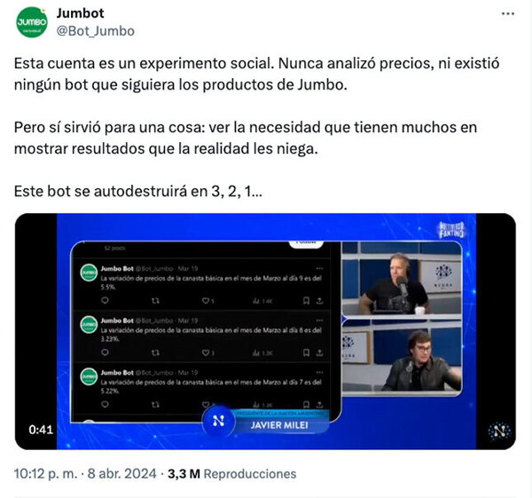 Argentina: Papelón de Milei y Caputo porque citaron una cuenta fake para hablar de inflación - El Trueno