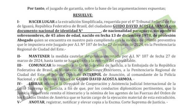 Abogado requerido en Brasil por tráfico de drogas se acoge a extradición simplificada