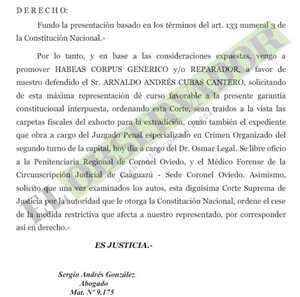 Dakovo: Plantean Hábeas Corpus para revocar prisión preventiva de extraditable