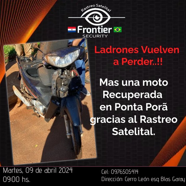 Recuperan motocicleta que fue hurtada de una vivienda gracias a Frontier Security - Radio Imperio 106.7 FM