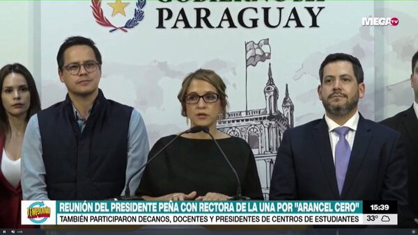 Autoridades del Gobierno se reunieron con la rectora de la UNA, decanos y estudiantes sobre el Arancel Cero