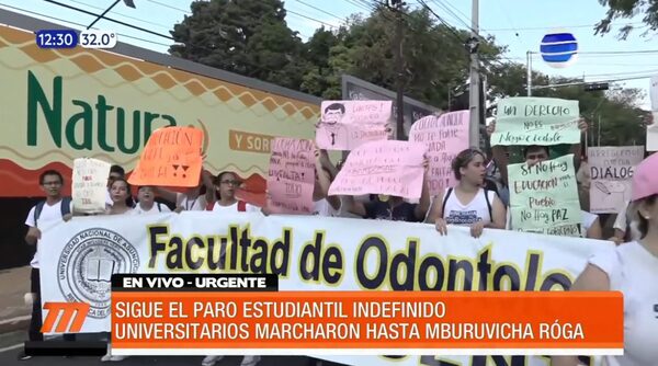 Estudiantes marchan hasta Mburuvicha Róga | Telefuturo