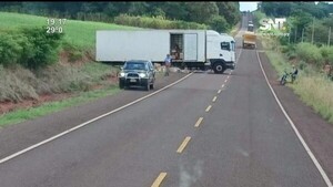 Recuperaron el camión transportador robado en Canindeyú - SNT