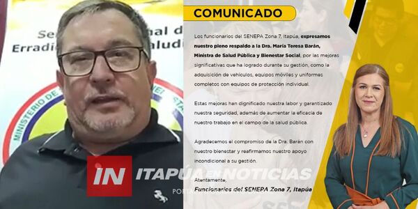 SENEPA ITAPÚA RESPALDA ACCIONES DE LA MINISTRA DE SALUD - Itapúa Noticias